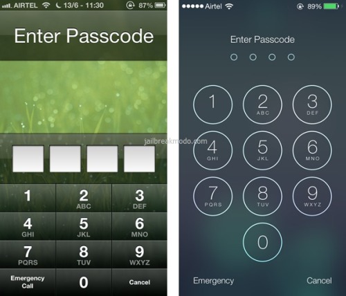 iOS 6 vs iOS 7 Comparison – Side by Side View – Differences | JailbreakModo.com